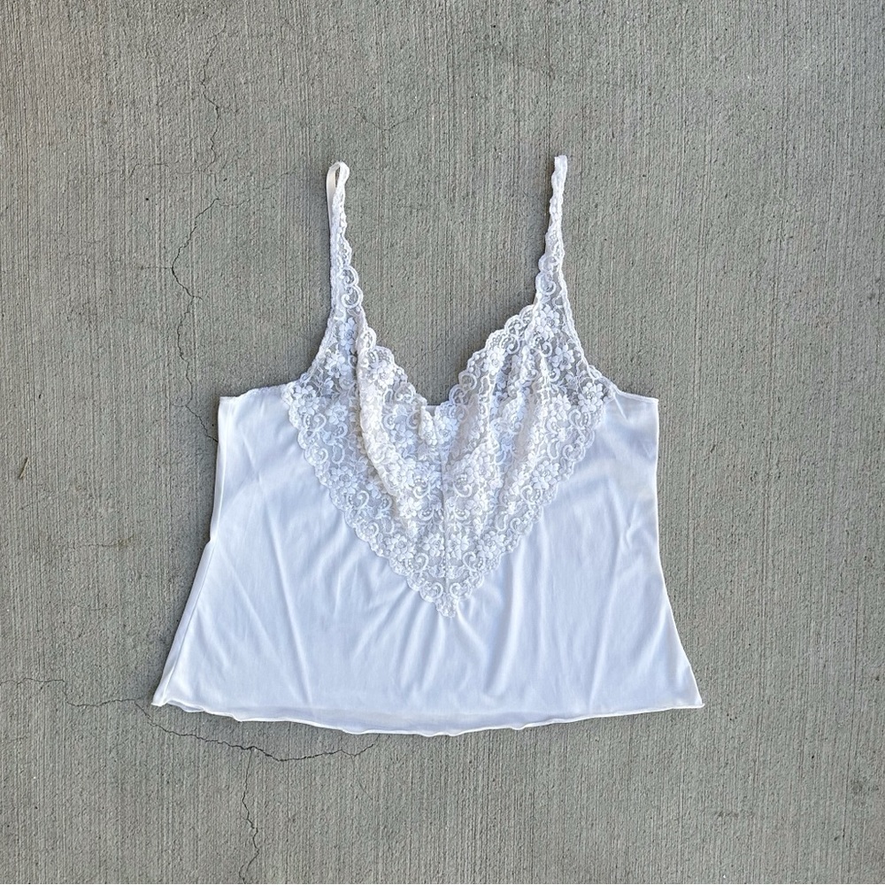 white lace satin camisole